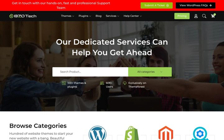 Screenshot of bzotech.com