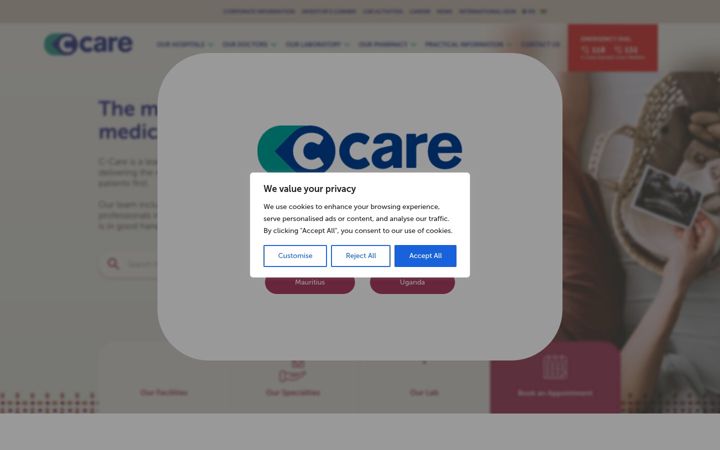 Screenshot of c-care.com