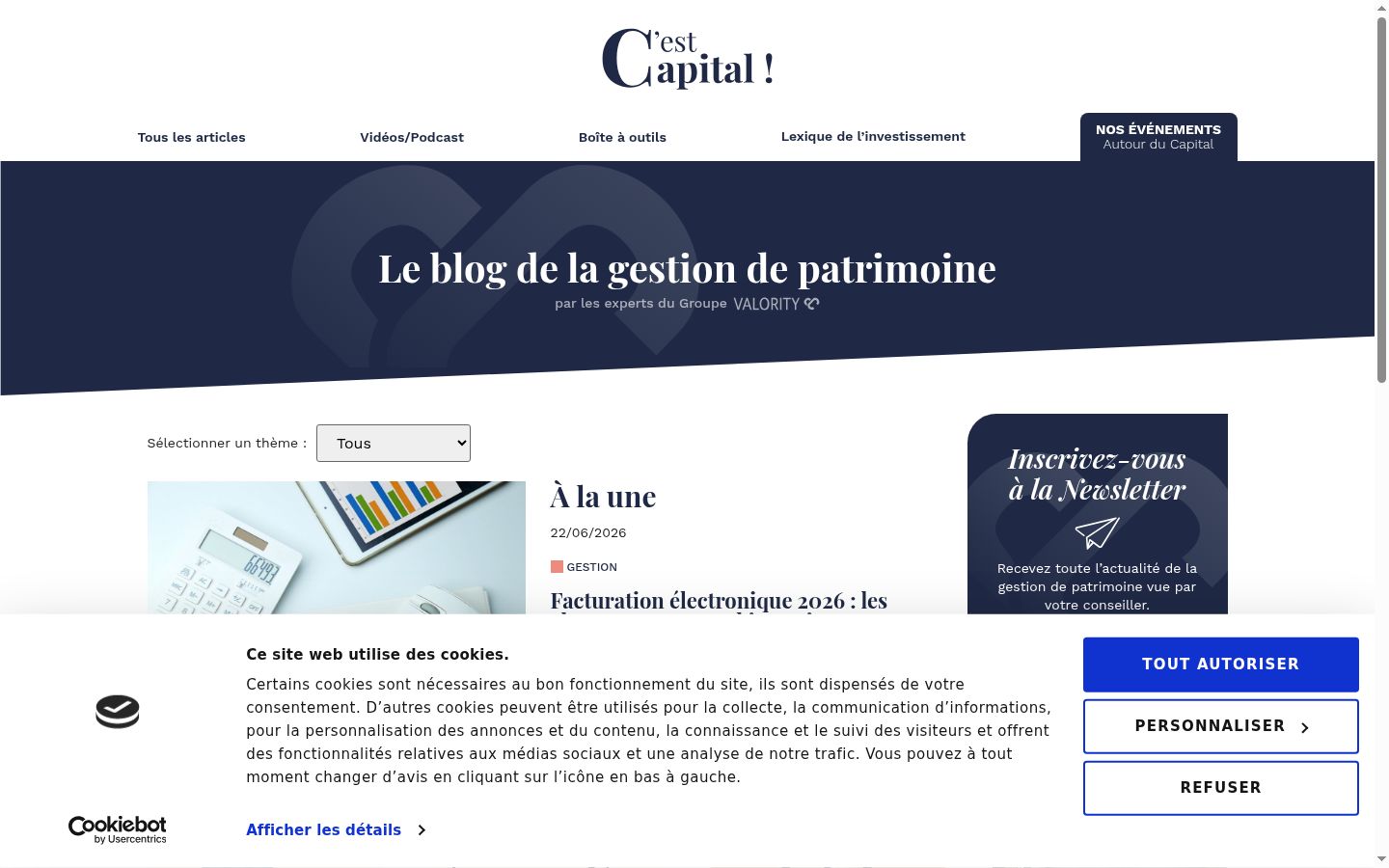 Screenshot del banner di consenso mostrato prima di qualsiasi interazione