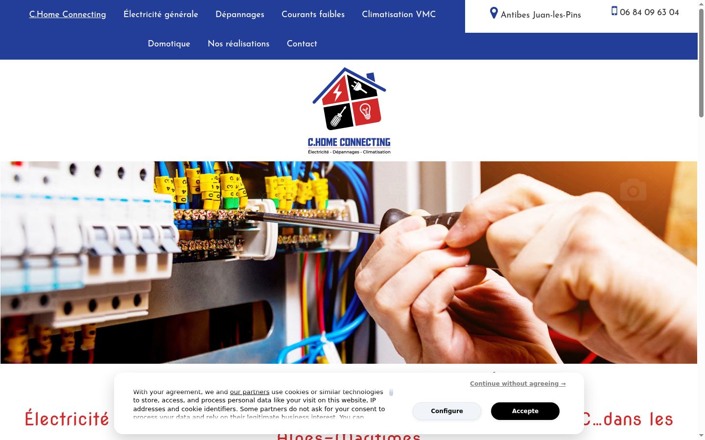 Screenshot of the consent banner shown before any interaction