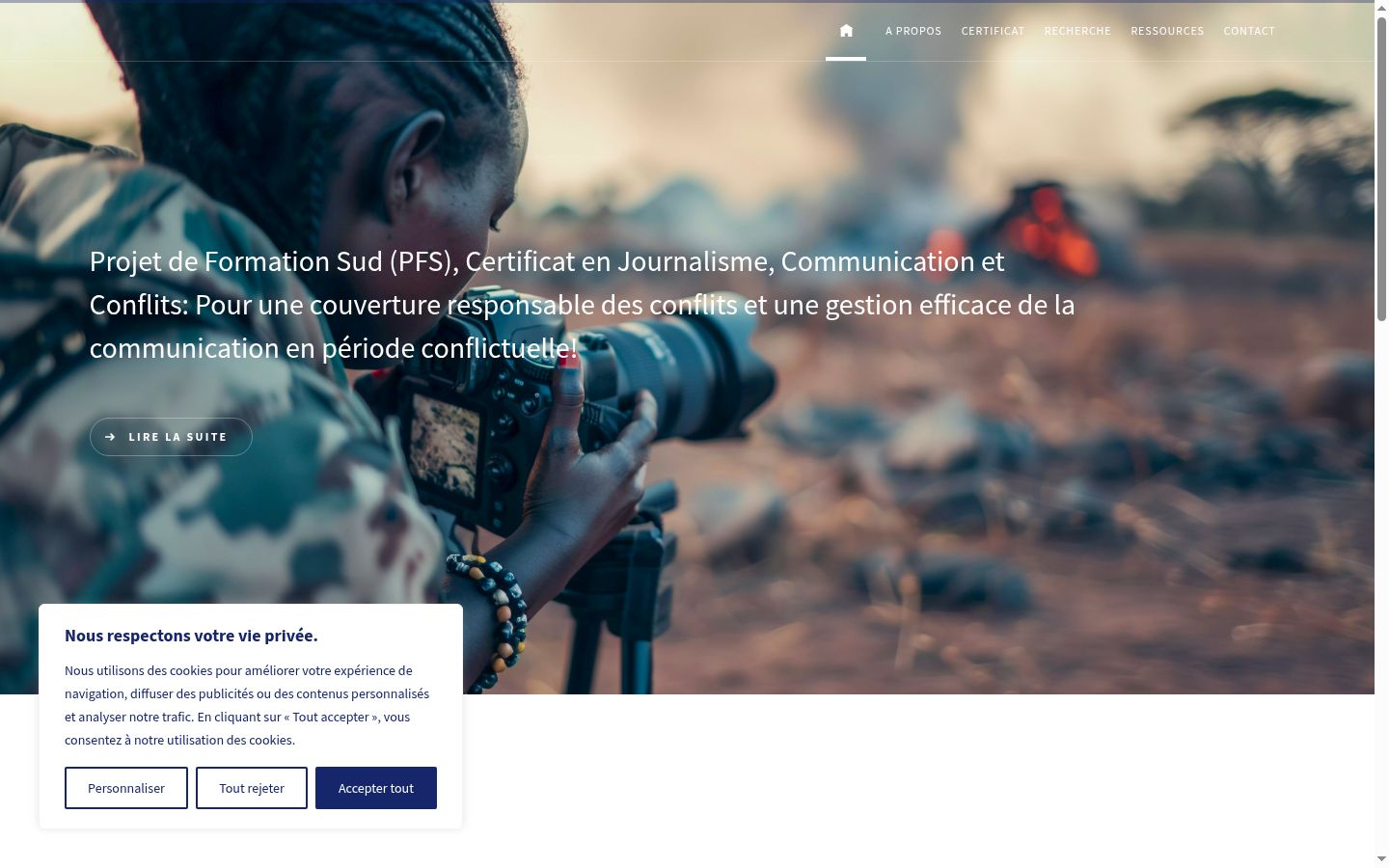 Screenshot del banner di consenso mostrato prima di qualsiasi interazione
