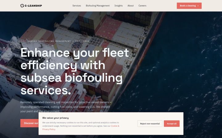 Screenshot of c-leanship.com