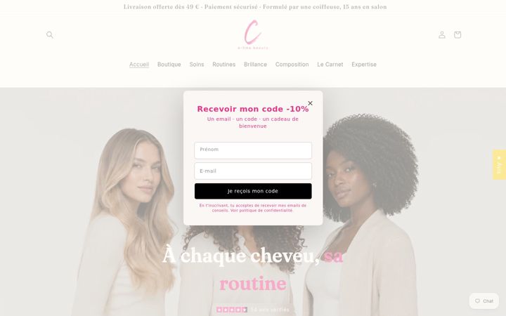 Képernyőkép: c-linebeauty.fr