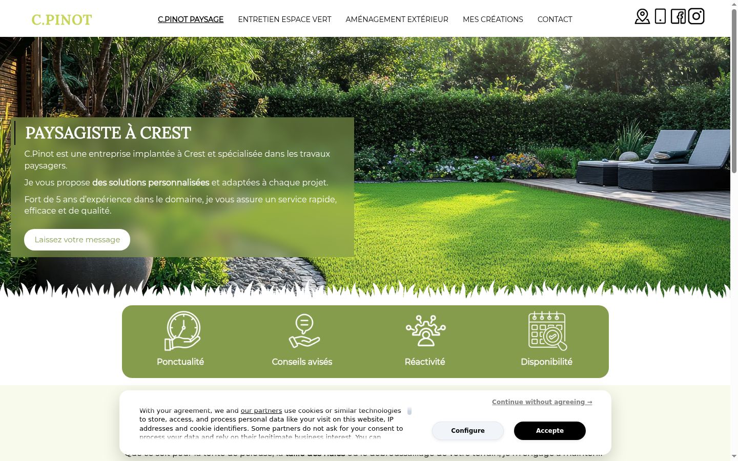 Screenshot of the consent banner shown before any interaction