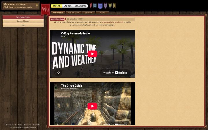 Screenshot of c-rpg.net