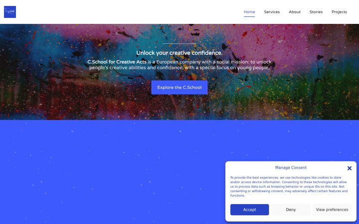 Snímek obrazovky c-school.io