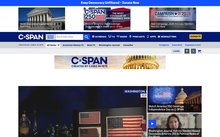 Screenshot of c-spanvideo.org