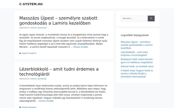 Ekrānuzņēmums no c-system.hu