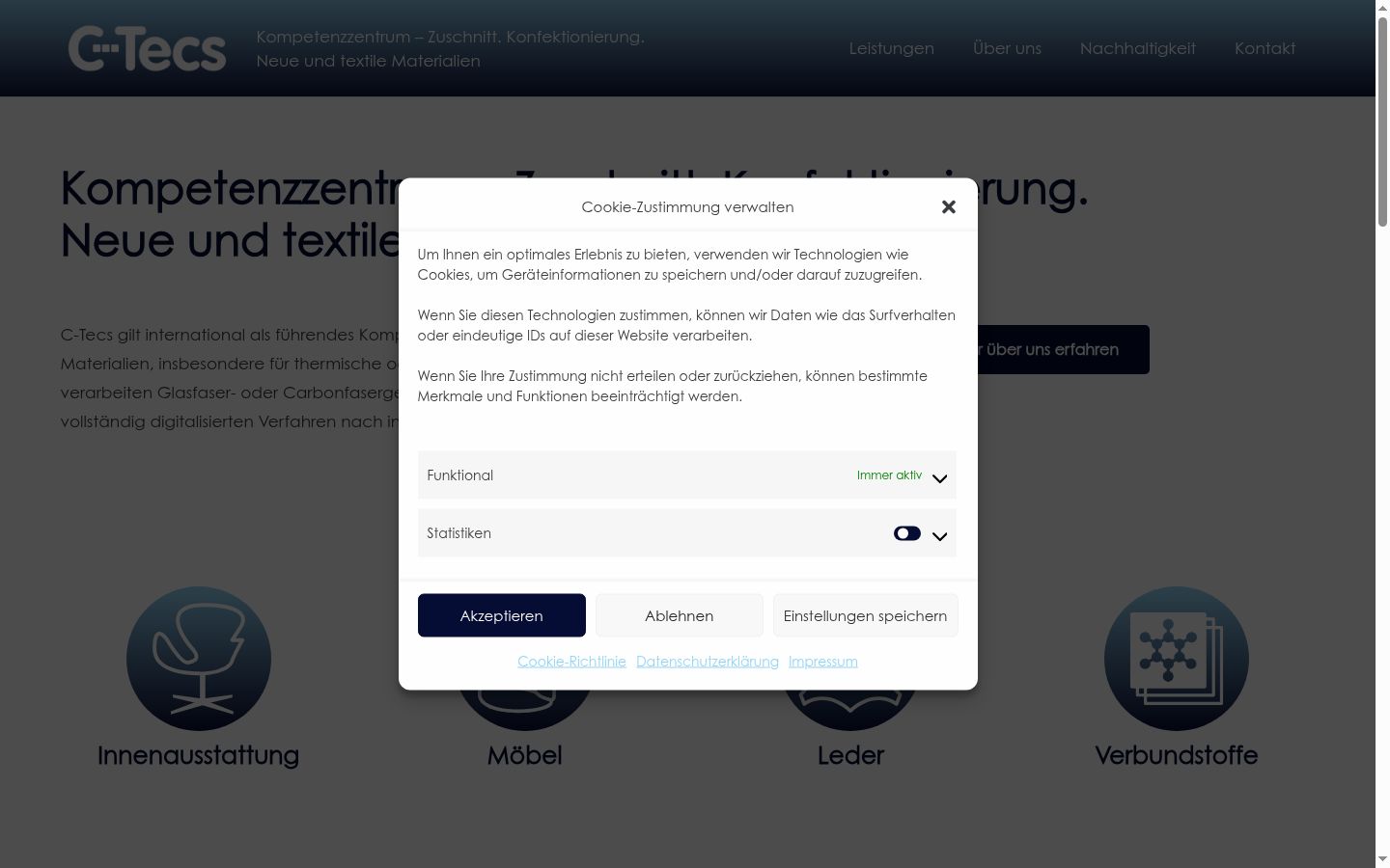 Capture d'écran de la bannière de consentement affichée avant toute interaction