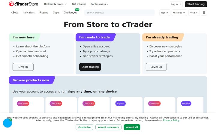 Screenshot of c-trader.com