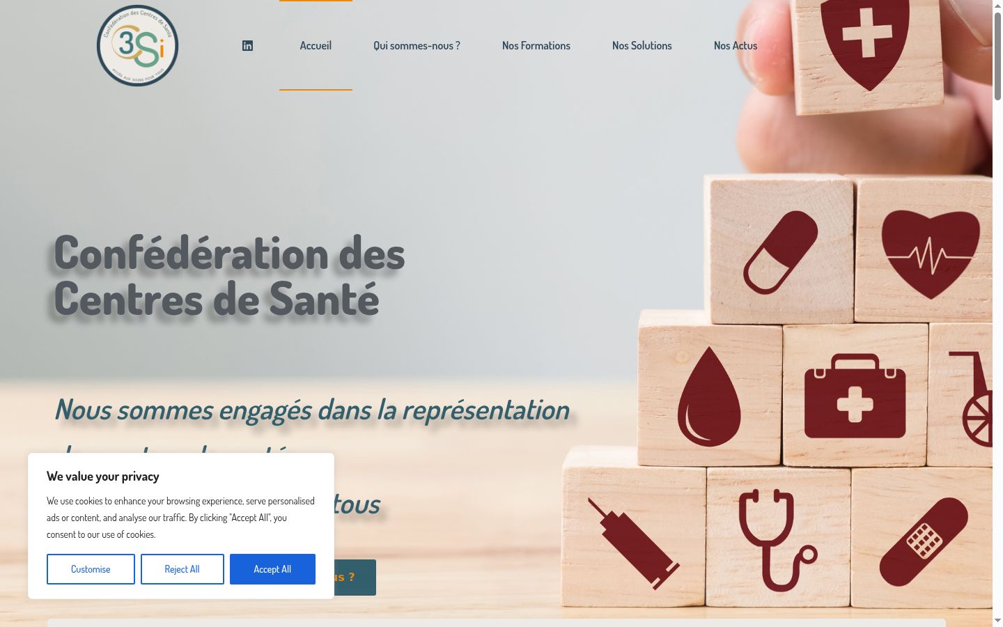 Screenshot of the consent banner shown before any interaction