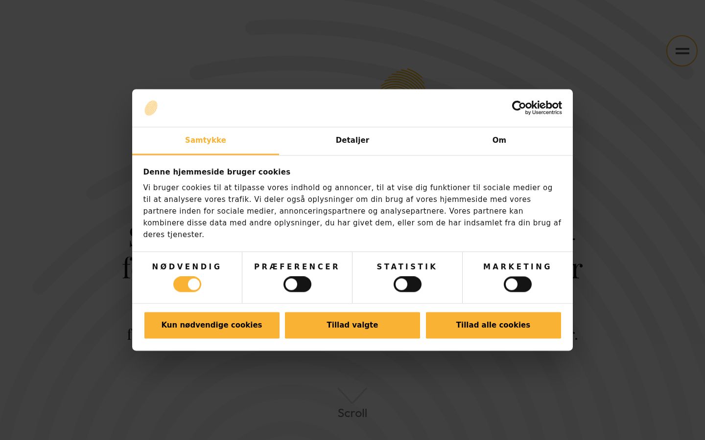 Screenshot del banner di consenso mostrato prima di qualsiasi interazione