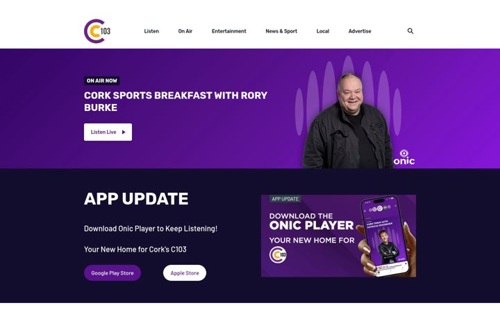 Screenshot of c103.ie