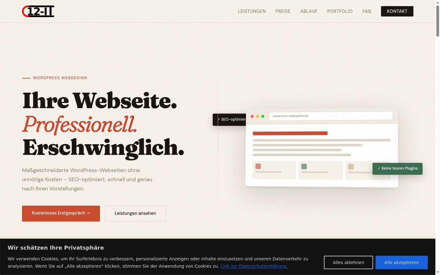Screenshot of the consent banner shown before any interaction