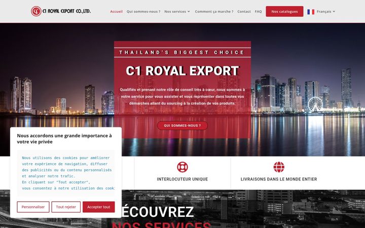 Screenshot of c1export.com