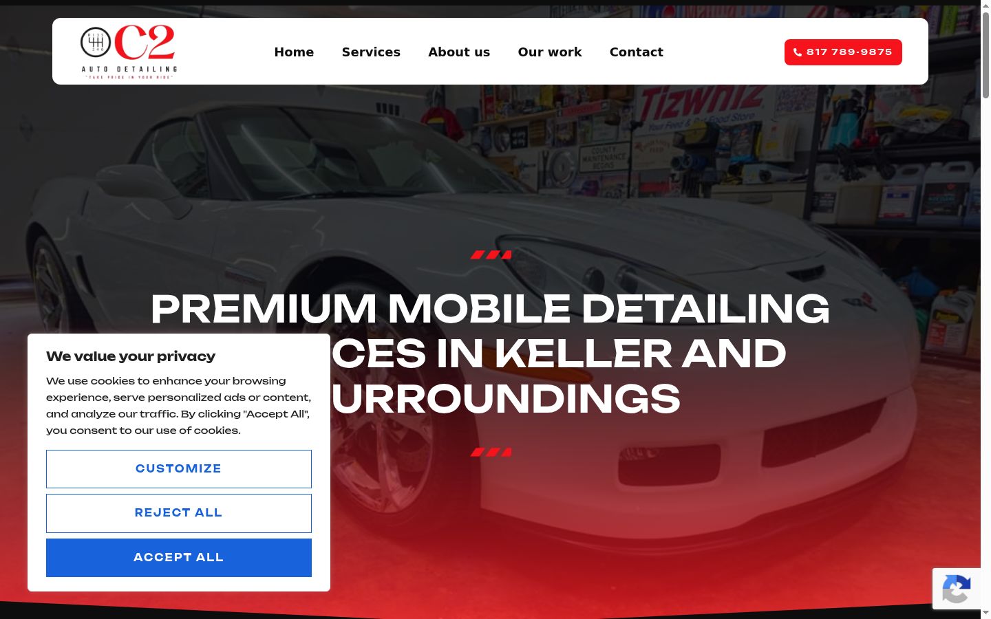Screenshot of the consent banner shown before any interaction