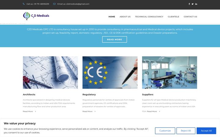 Screenshot of c2dmedicals.com