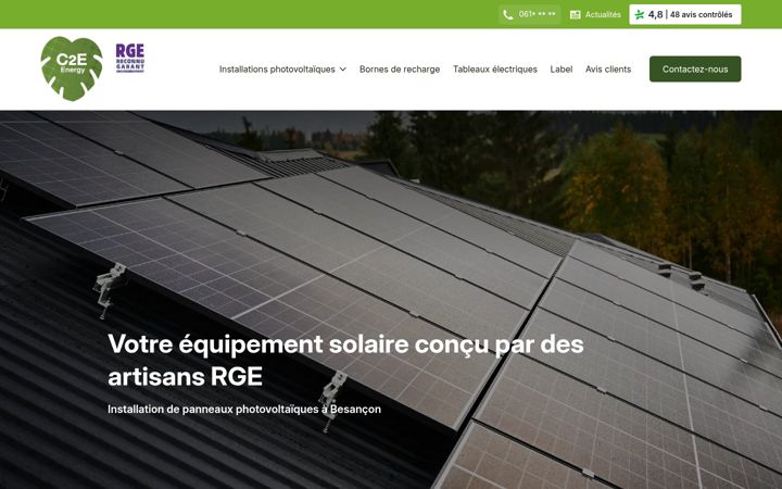 Screenshot of c2e-energy-photovoltaique.fr