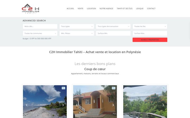 Screenshot of c2h-immo-tahiti.com