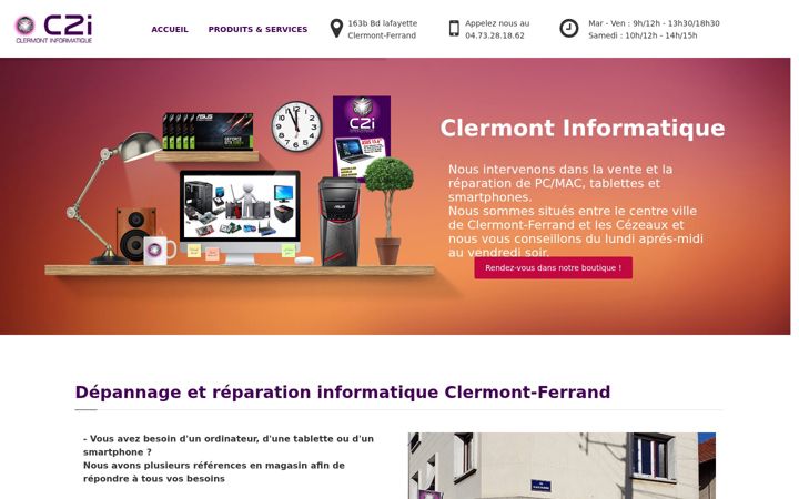 Ekrano kopija c2i-informatique.fr