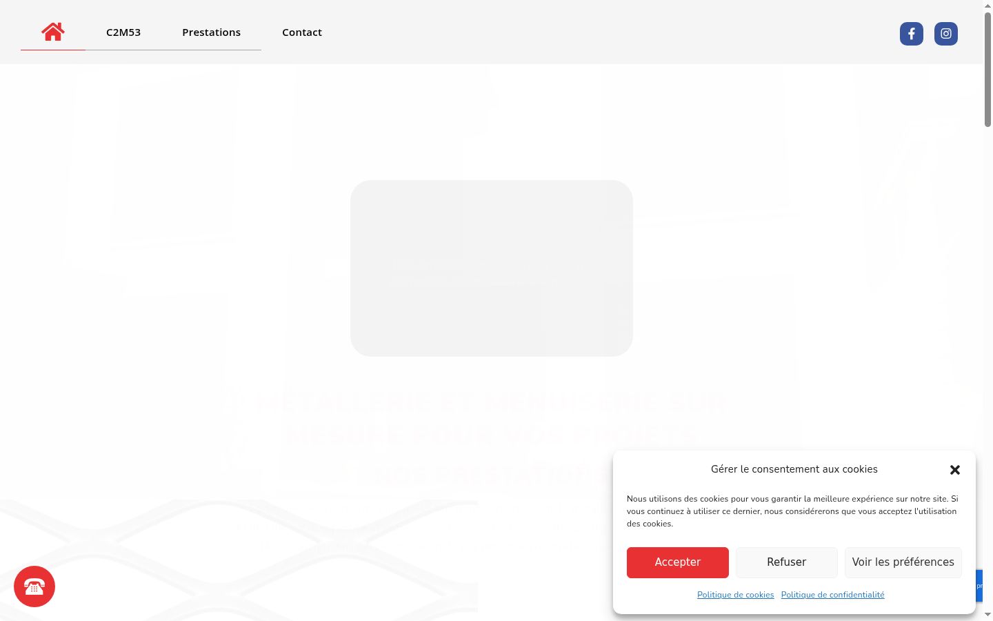 Captura de ecrã do banner de consentimento apresentado antes de qualquer interação