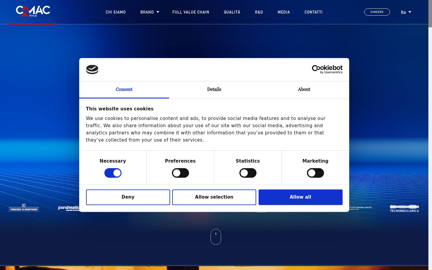 Screenshot of the consent banner shown before any interaction