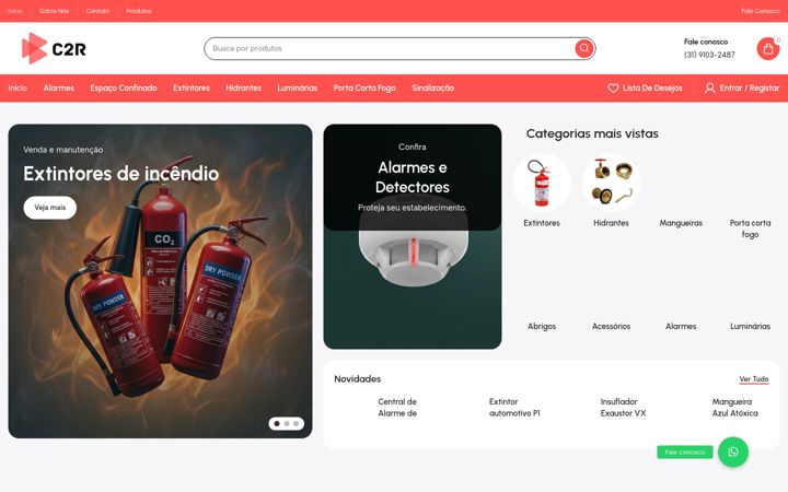 Screenshot von c2rincendio.com.br