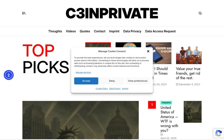 Capture d'écran de c3inprivate.de