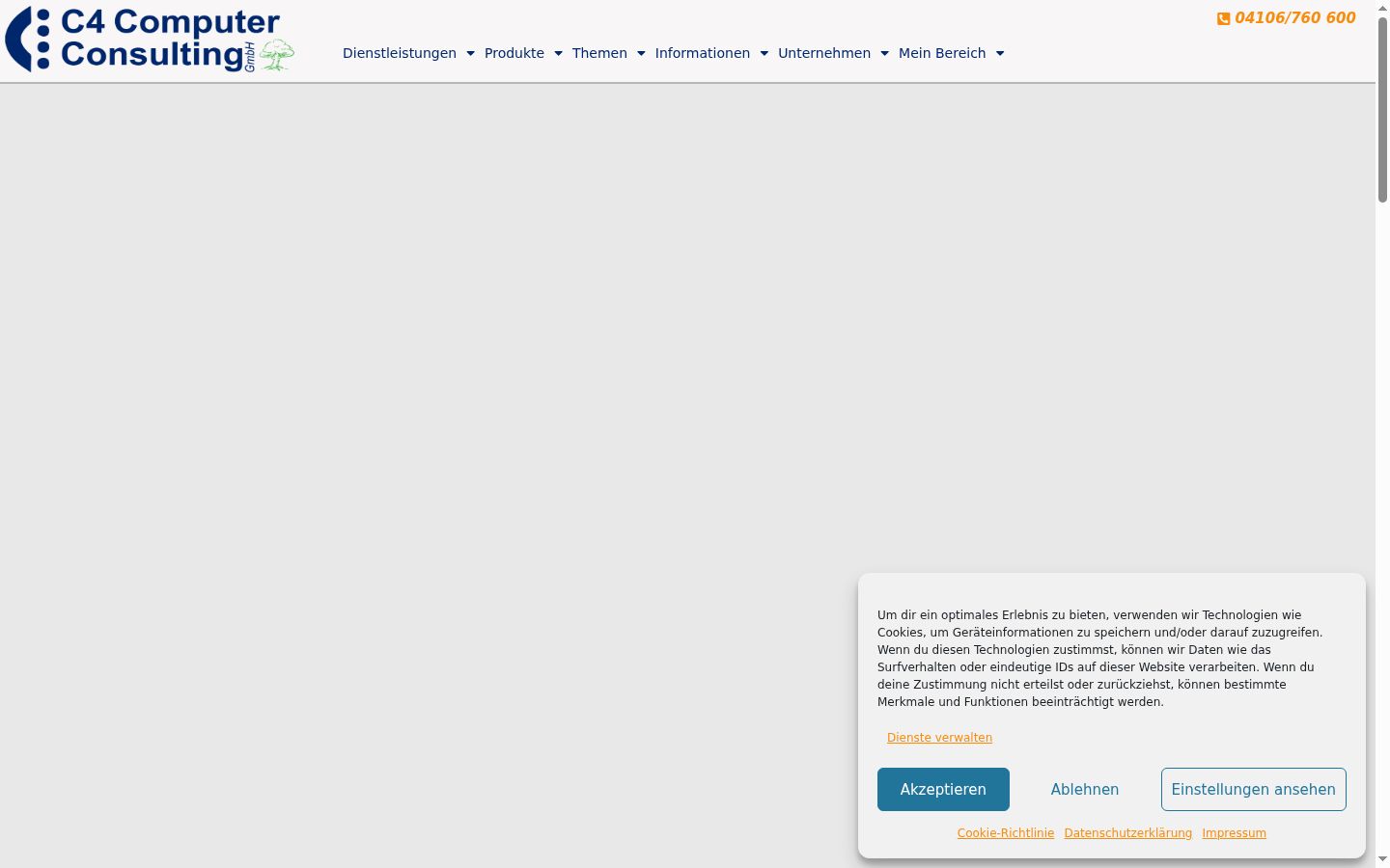 Capture d'écran de la bannière de consentement affichée avant toute interaction