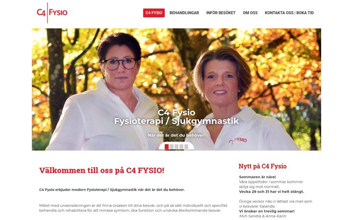 Screenshot of c4fysio.se