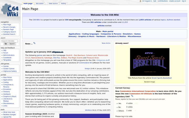 Snímek obrazovky c64-wiki.com
