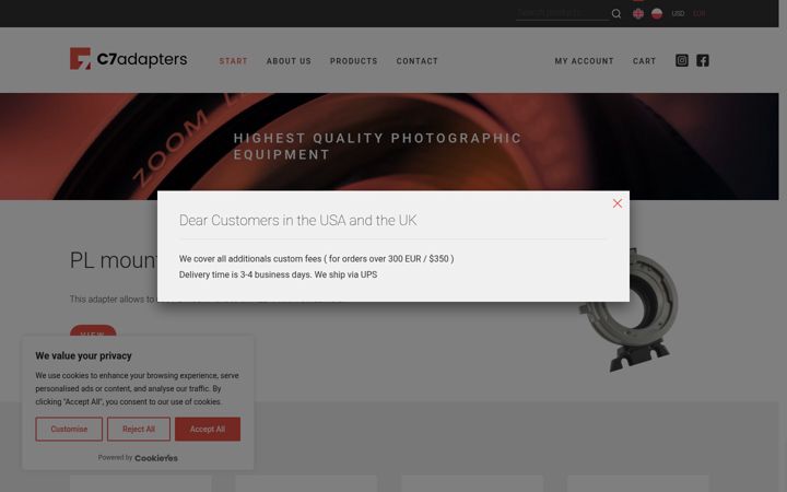 Screenshot of c7adapters.com
