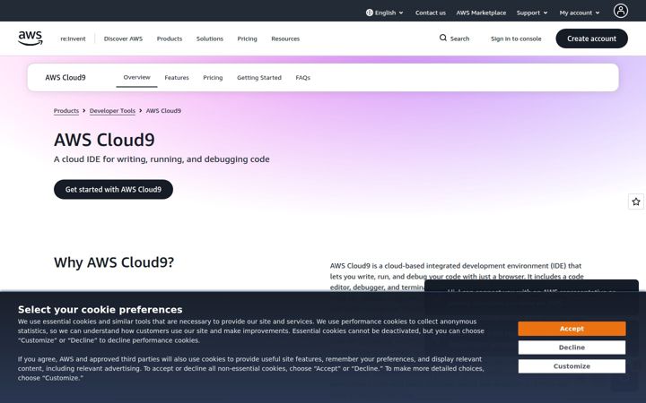 Zrzut ekranu c9.io