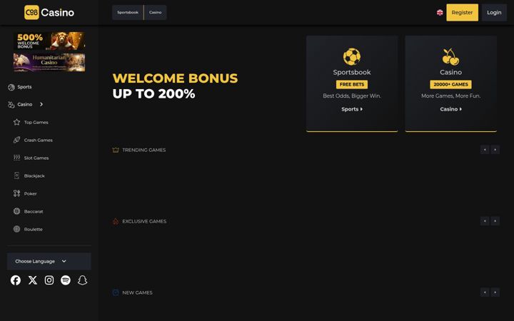Screenshot of c98casino.com