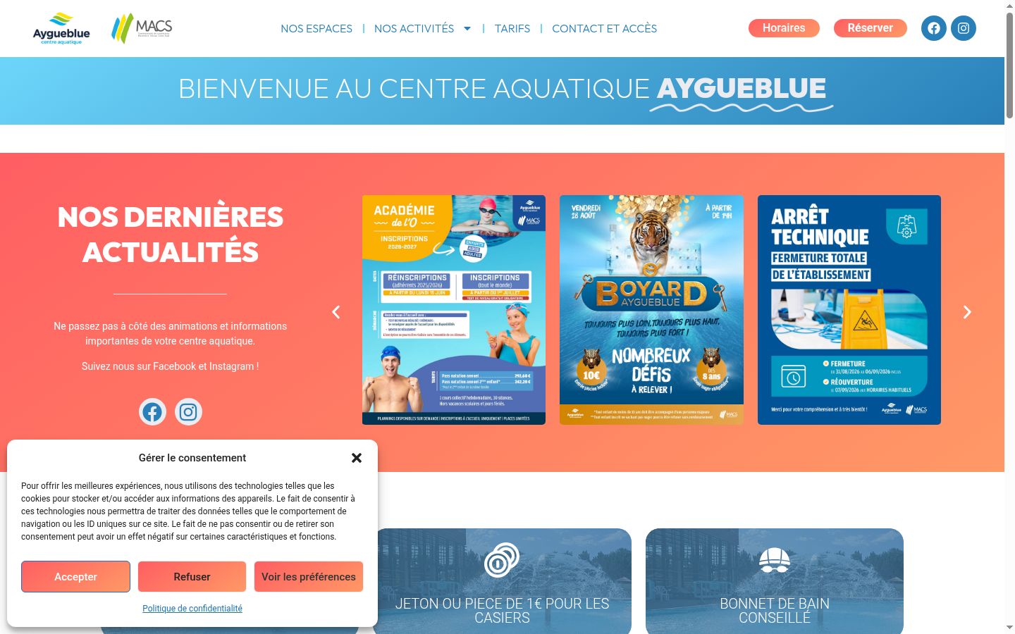 Screenshot of the consent banner shown before any interaction