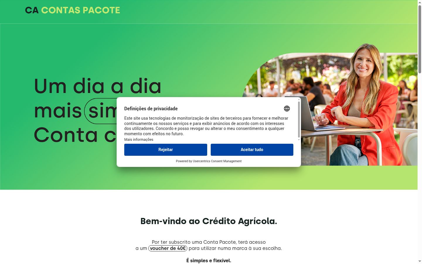 Screenshot of the consent banner shown before any interaction