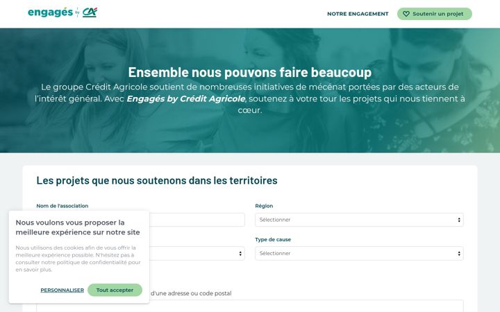 Screenshot of ca-engages.fr