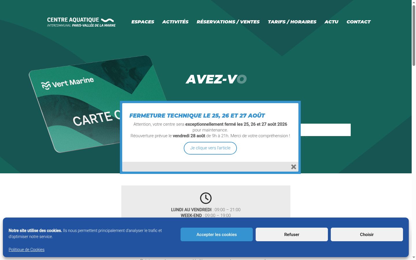Captura de pantalla del banner de consentimiento mostrado antes de cualquier interacción