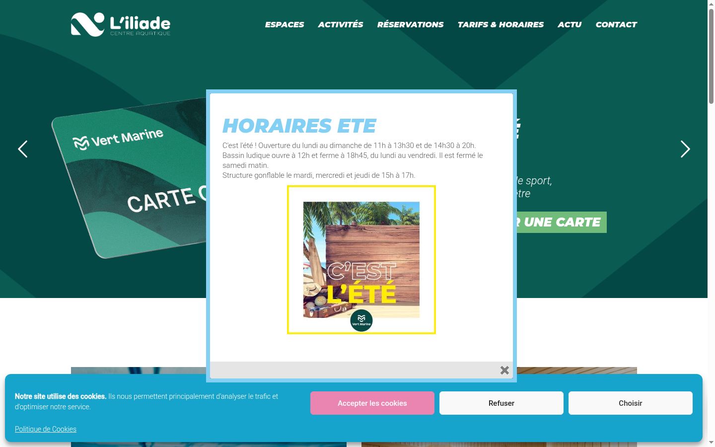 Captura de pantalla del banner de consentimiento mostrado antes de cualquier interacción