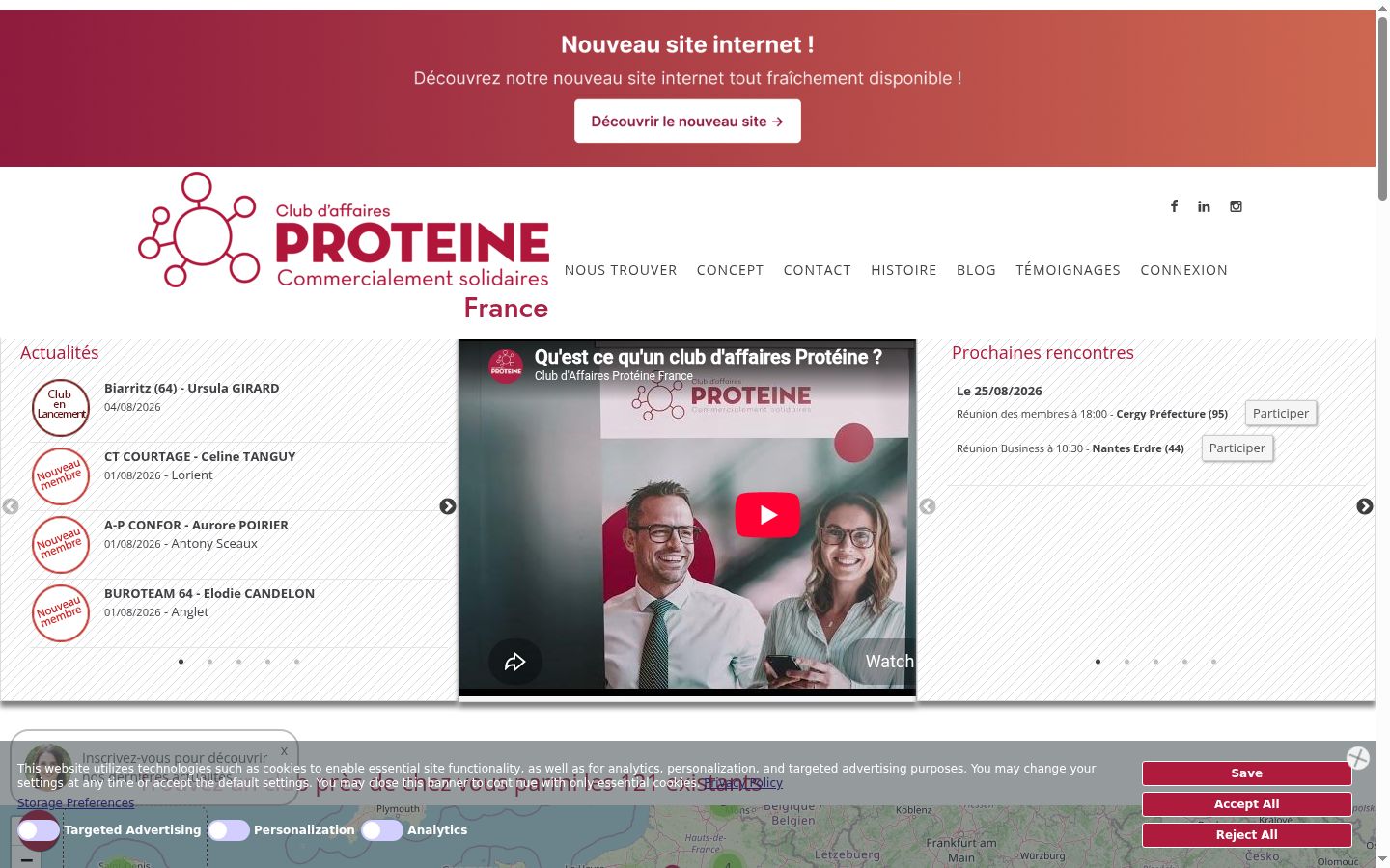 Snimka zaslona bannera za privolu prikazanog prije bilo kakve interakcije