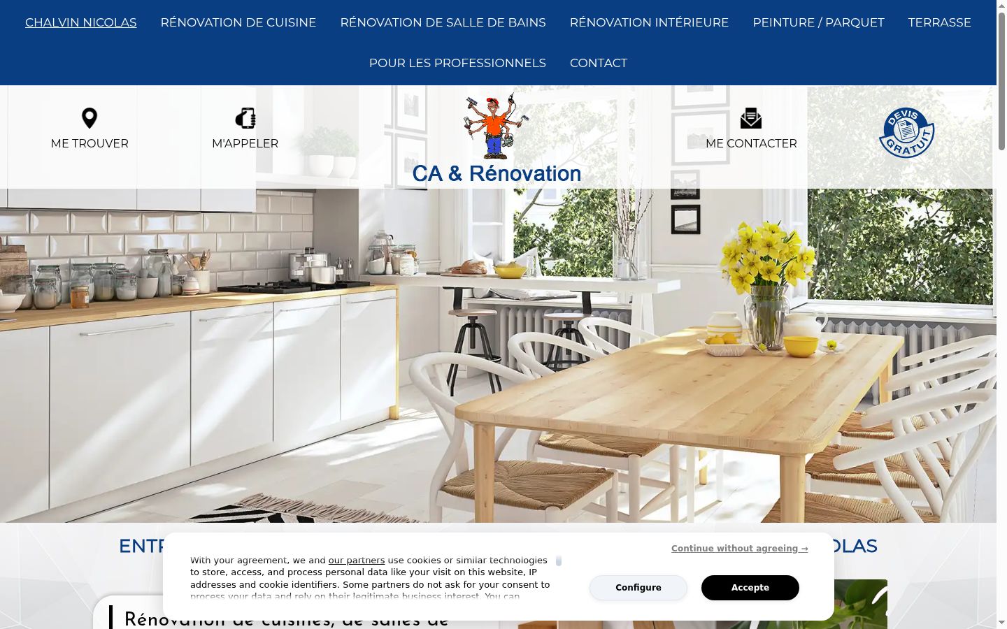 Screenshot del banner di consenso mostrato prima di qualsiasi interazione