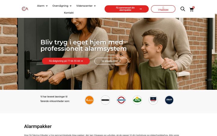 Screenshot von ca-sikring.dk