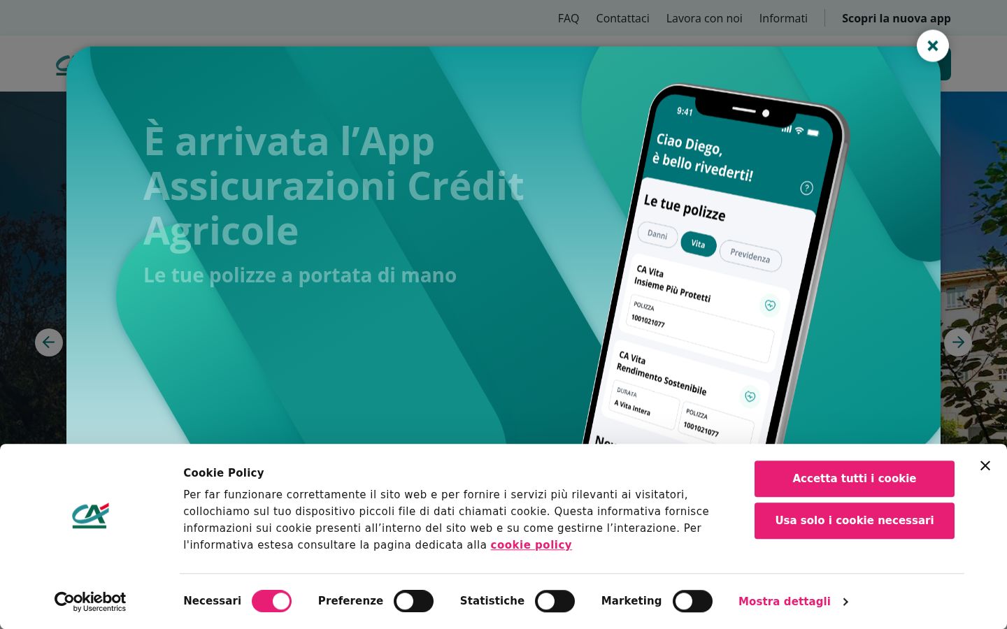 Screenshot of the consent banner shown before any interaction
