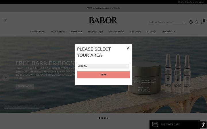 Screenshot of ca.babor.com