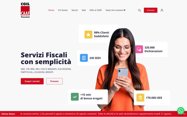 Screenshot of caafcgiltoscana.it