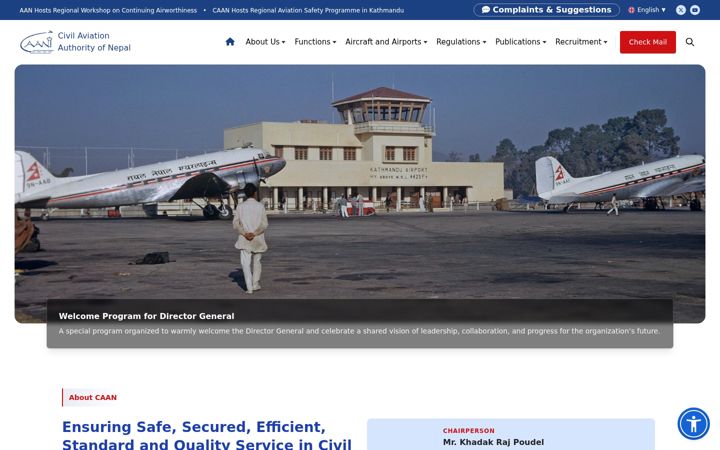 Screenshot of caanepal.gov.np