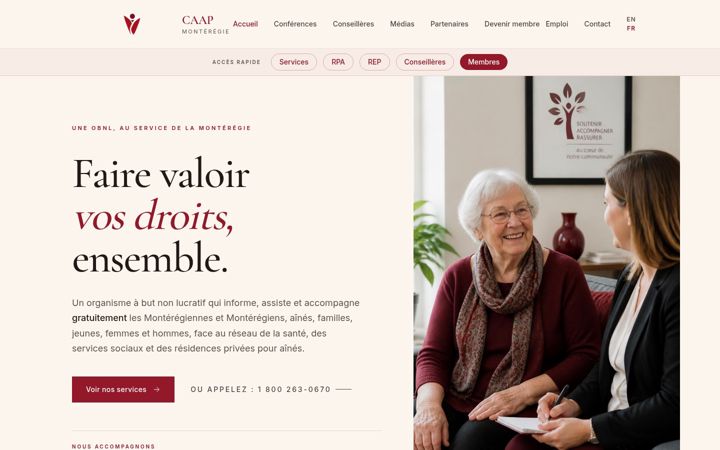 Screenshot of caapmonteregie.ca
