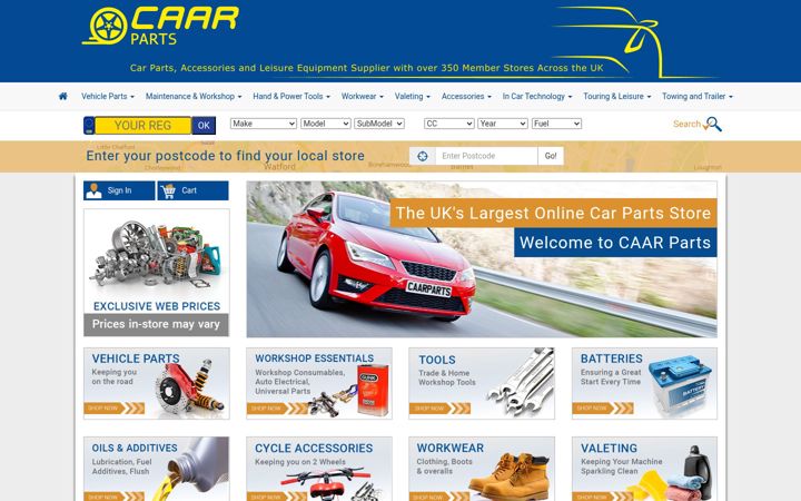 Screenshot of caar-shop.com