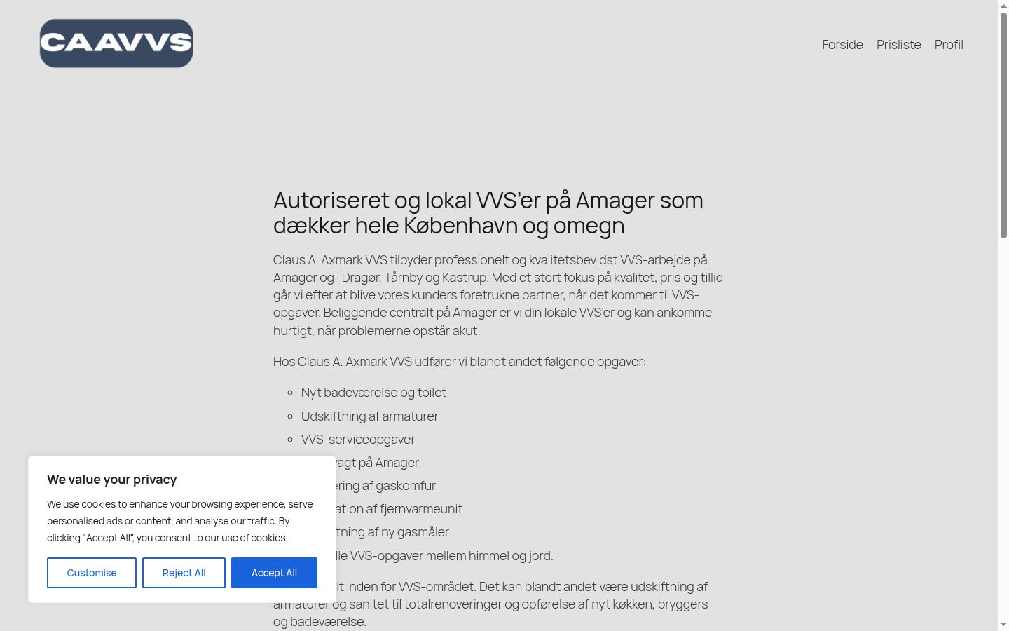 Screenshot of the consent banner shown before any interaction