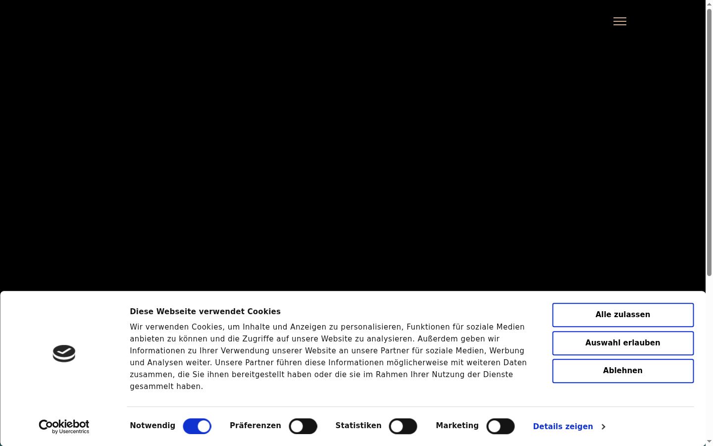 Capture d'écran de la bannière de consentement affichée avant toute interaction